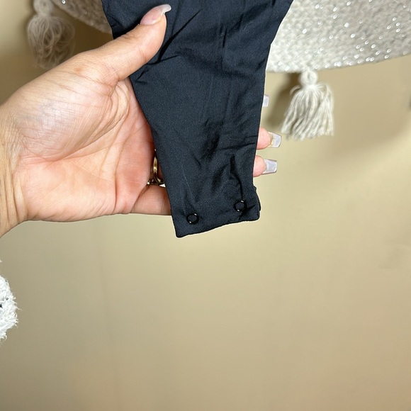 Black pumiey long sleeve thong bodysuit - Picture 5 of 8